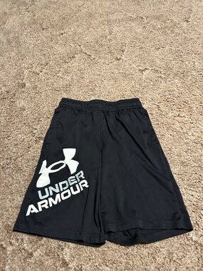 Under Armour Black Men’s Athletic Shorts with White Logo